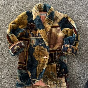 Vintage Donnybrook regal plush coat atlas print beautiful colors and lined